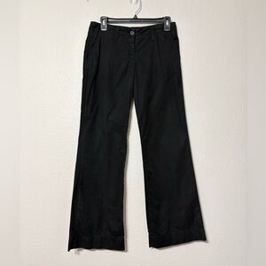 James Perse Black Soft Cotton Chino Pants, Mid-Rise, Slight Flare, Classic. 26